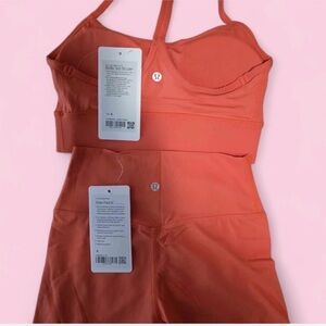 Lululemon Orange Sports Bra and Leggings Set